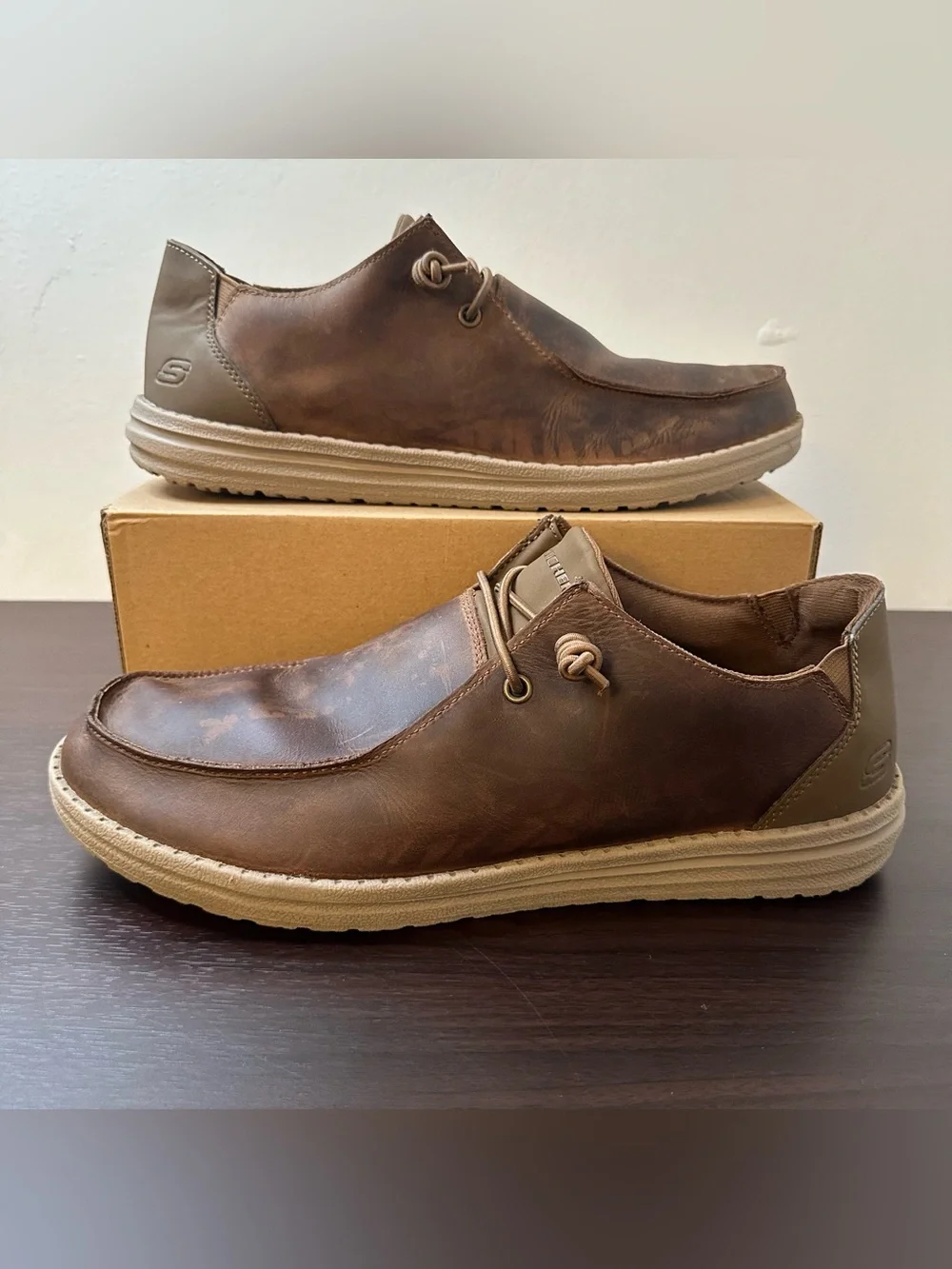 Skechers Melson Ramilo Air-Cooled Memory Foam Leather Lace-Up Oxford Men's 12
